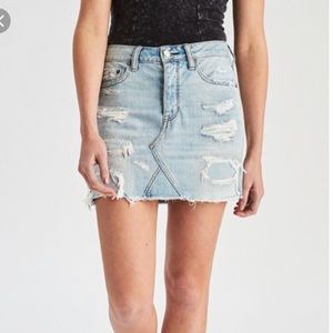 Vintage high rise denim skirt